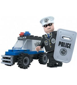 Teddies Stavebnica Dromader Polícia Auto 23101 33ks v krabici 9,5x7x4,5cm