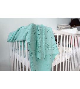 Baby Nellys® Detská akrylová deka, dečka, 90 x 90 cm - jemný vzor - zelená