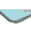 Baby Nellys® Letná deka s mini brmbolcami, jersey, 100 x 75 cm - mätová/sivý lem