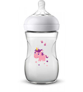 AVENT Dojčenská fľasa Avent Natural 260ml, jednorožec, 1m+ SCF070/25
