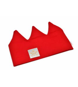 Baby Nellys ® Hand Made Bavlnená čelenka, dvojvrstvová, Korunka - červená, 44-48cm, 3-7rok