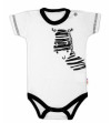 Baby Nellys ® Body krátky rukáv Baby Nellys, Zebra - biele