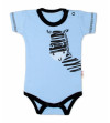 Baby Nellys ® Body krátky rukáv Baby Nellys, Zebra - modré