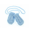 Baby Nellys ® Zimné pletené dojčenské rukavičky so vzorom - sv. modré