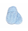 Baby Nellys ® Zimné pletené dojčenské rukavičky so vzorom - sv. modré