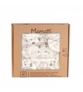 Mamatti Látková plienka EKO sada - nohavičky + 2 x plienka, veľ. 5 - 14 kg, Car