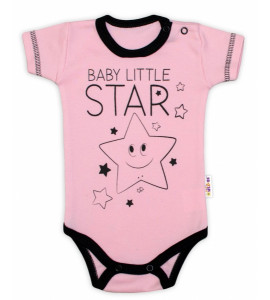 Baby Nellys ® Body krátky rukáv Baby Nellys, Baby Little Star - ružové, veľ. 68