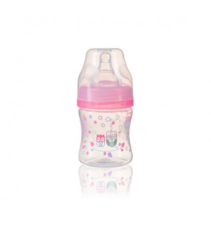 BabyOno Antikoliková fľaštička so širokým hrdlom 120ml, BabyOno - ružová