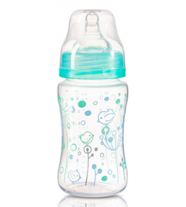 BabyOno Antikoliková fľaštička so širokým hrdlom 240ml, Baby Ono - tyrkysová