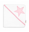 Detská termoosuška Baby Stars s kapucňou, 80 x 80 cm - biela, růžová výšivka