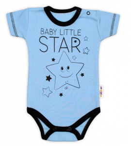 Body krátky rukáv Baby Nellys, Baby Little Star - modré, veľ. 74
