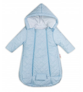 Kombinézka s kapucňou do autosedačky, kočíka Lux Baby Nellys ®prošívaná - modrá, veľ. 62