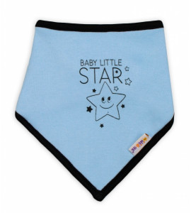 Baby Nellys ® Detský bavlnený šatka na krk Baby Nellys, Baby Little Star - modrý