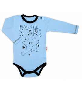 Baby Nellys ® Body dlhý rukáv, modré, Baby Little Star, veľ. 56