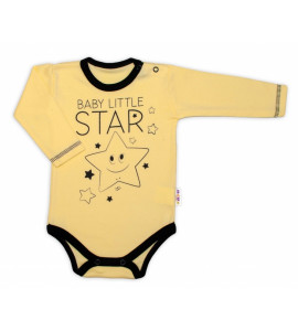 Baby Nellys ® Body dlhý rukáv, žlté, Baby Little Star, veľ. 74