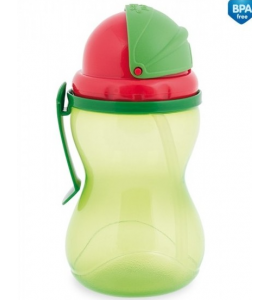 Canpol babies Športová fľaša sa slamkou 370 ml - zelená