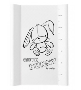 NELLYS Prebaľovacia podložka, tvrdá MDF,  Cute Bunny, 50 x 70cm, biela