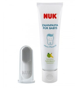 Nuk zubná pasta Apfel-Banane 40 ml + náprstok