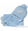 BABY NELLYS Zimná čiapočka s šálom - Autíčko sv. modré