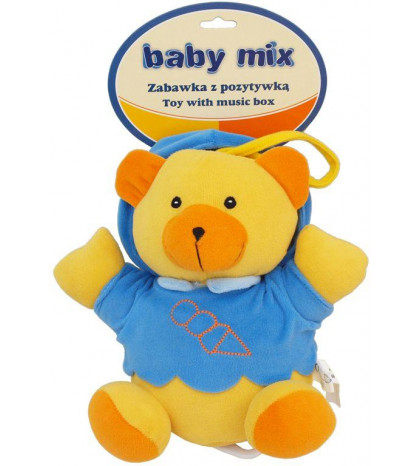 BABY MIX Plyšový medvedík s melódiou modrý