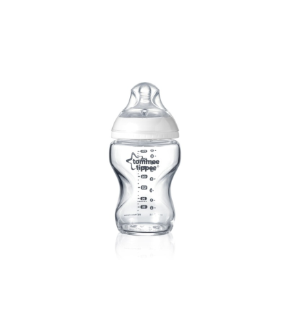 TOMMEE TIPPEE Dojčenská fľaša C2N 250ml sklenená, 0m +